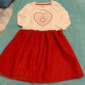 🌼 ❤️ Cat & Jack Dress Girls Size L 10 12 Valentine’s Day Hearts Tutu Tulle New
